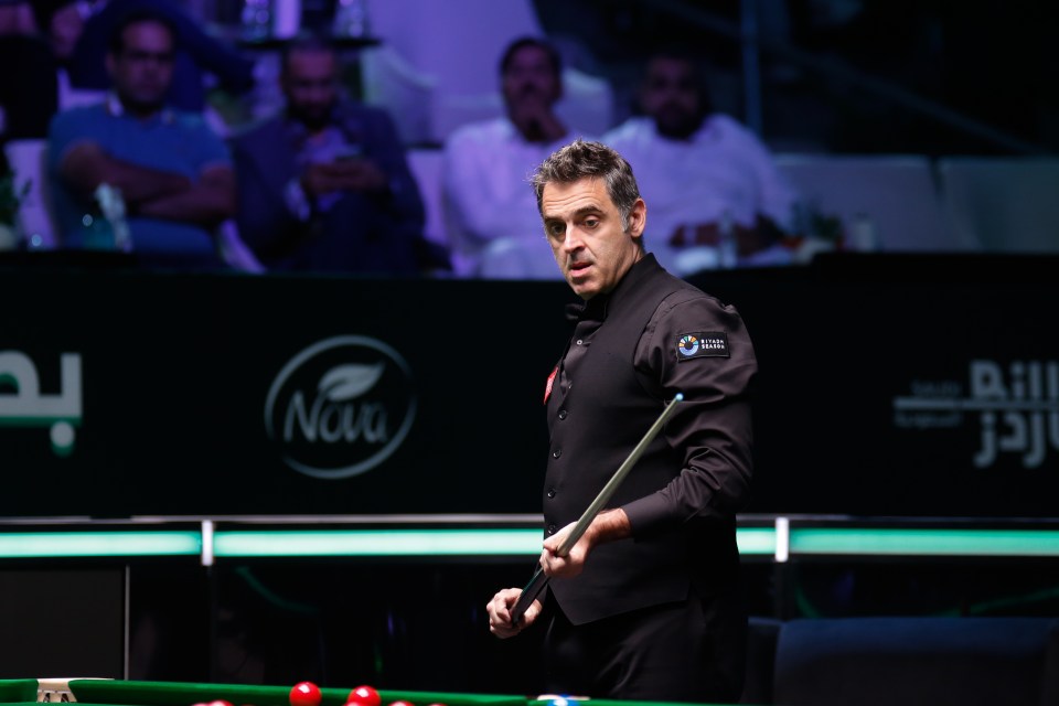 Ronnie O'Sullivan during a snooker match.