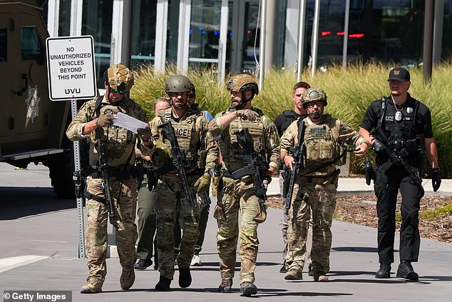 Armed police swamped the university to secure the area