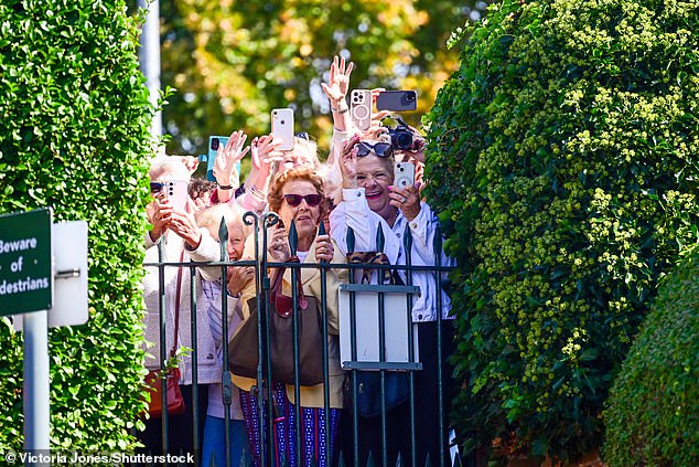 Swarms of wellwishers could be seen crowding around the manufacturer for Kate's visit this afternoon