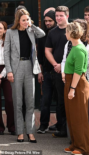 She donned a chic suit