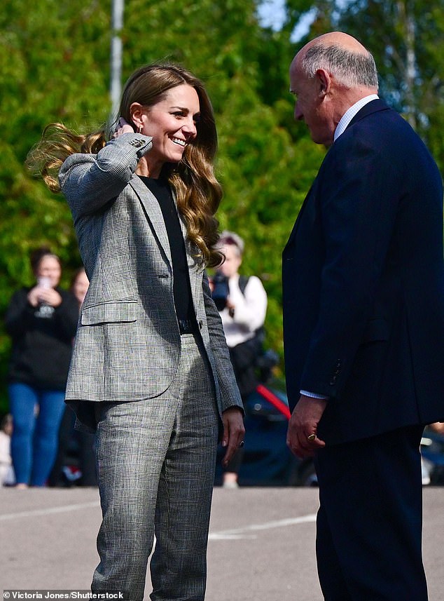 Kate pictured as Sudbury Silk Mills in Sudbury, in Suffolk, a family-run weaving mill that has been at the forefront of jacquard weaving