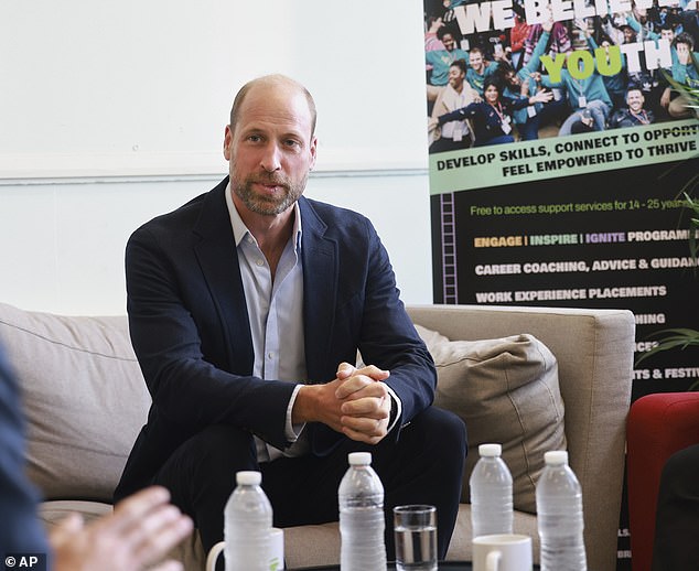 Prince William visits Spiral Skills, a youth organisation in Lambeth, in London. During his visit, William visited a music studio and said he was making sure his children are learning to play instruments because music is 'crucial'