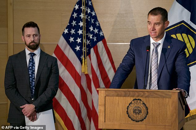 FBI Special Agent in Charge Robert Bohls, left, and Commissioner of the Utah Department of Public Safety Beau Mason speak during a news conference on Thursday morning