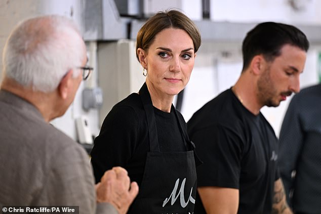 The royal, 43, put Britain's creative industry in the spotlight with a visit to a family-run weaving firm that has been creating jacquard fabrics for more than 300 years - before making her way to another manufacturer in Kent