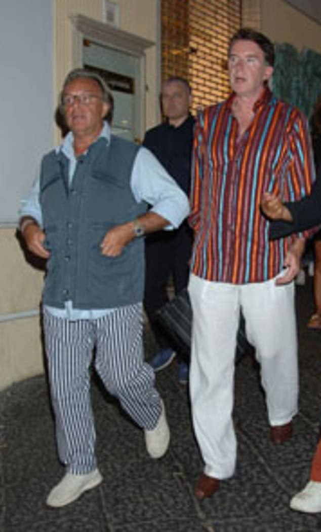 Peter Mandelson with tycoon Diego Della Valle (left) in Capri in August 2006