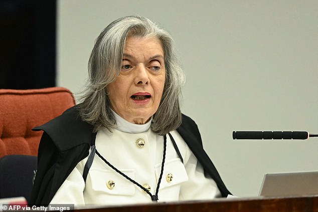 Brazil's Federal Supreme Court (STF) minister Carmen Lucia speaks during the voting session to convict or acquit far-right Brazil's former President (2019-2022) Jair Bolsonaro in a coup trial at the Federal Supreme Court (STF) in Brasilia on September 11, 2025