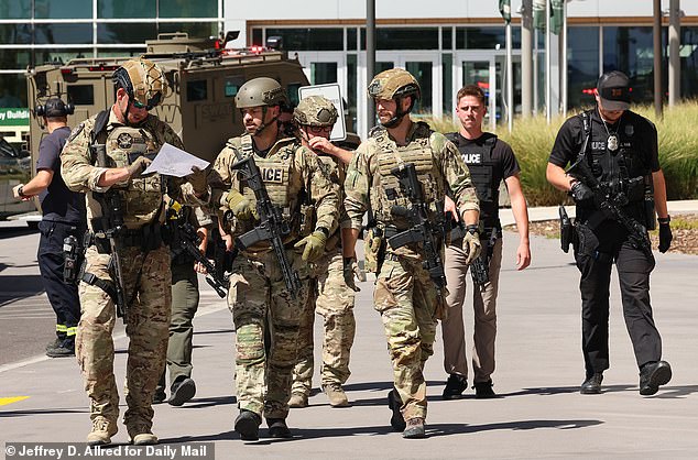 Law enforcement officials searched the Utah Valley University campus for the shooter Wednesday, but he still remains at large