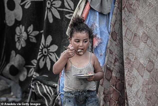 Residents of the Bureij refugee camp live in fragile, improvised tents, lacking basic necessities such as shelter, food, and clean water in Deir al-Balah, Gaza, on September 02, 2025