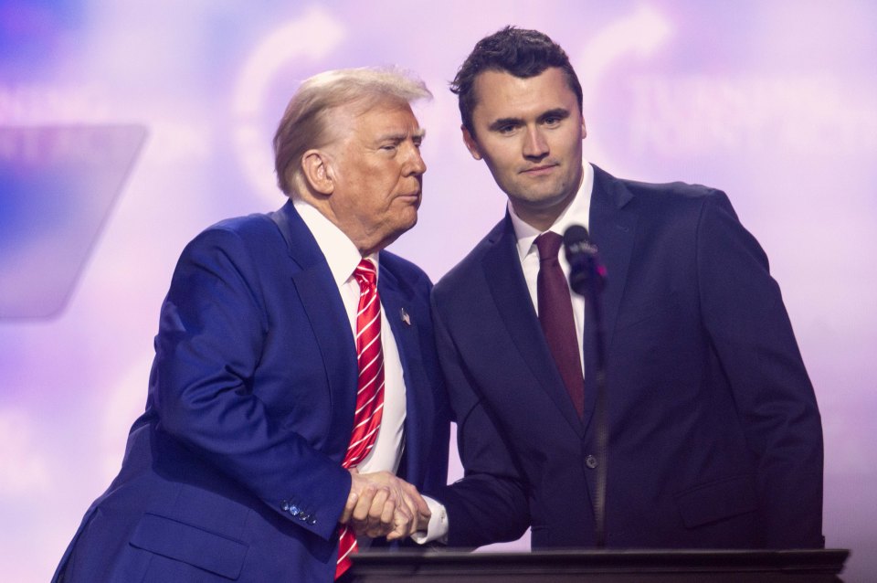 Donald Trump and Charlie Kirk at AmericaFest 2024.