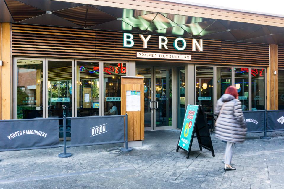 Byron burger restaurant exterior.