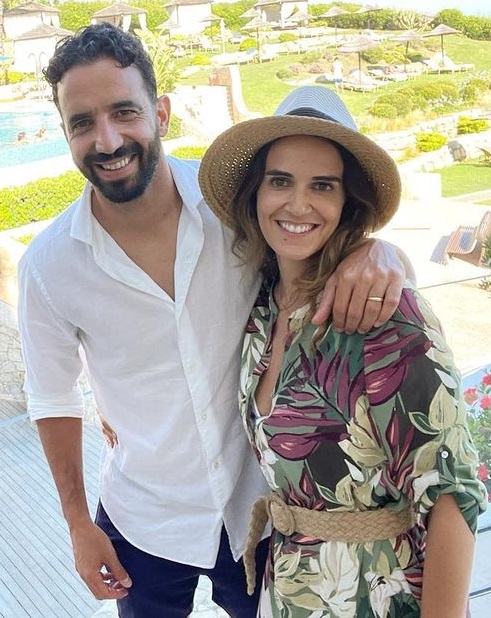 Couple posing for a photo.