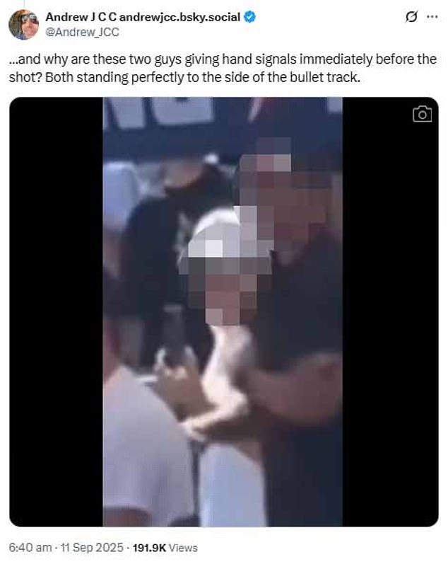 A user on X questioned two men who were allegedly 'giving hand signals'