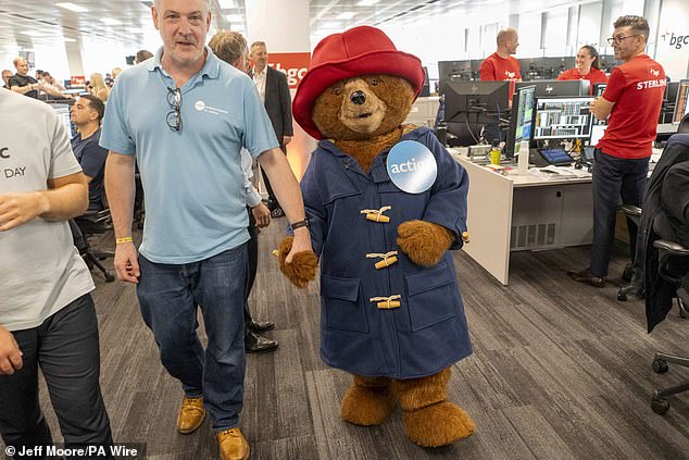 Paddington Bear also made an appearance at the London charity fundraiser today