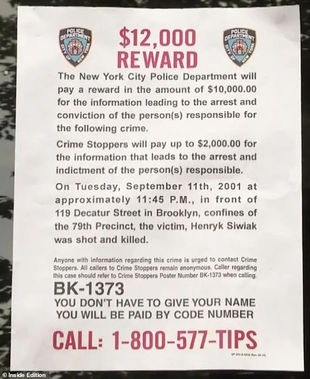 A $12,000 reward was offered by the NYPD and Crime Stoppers