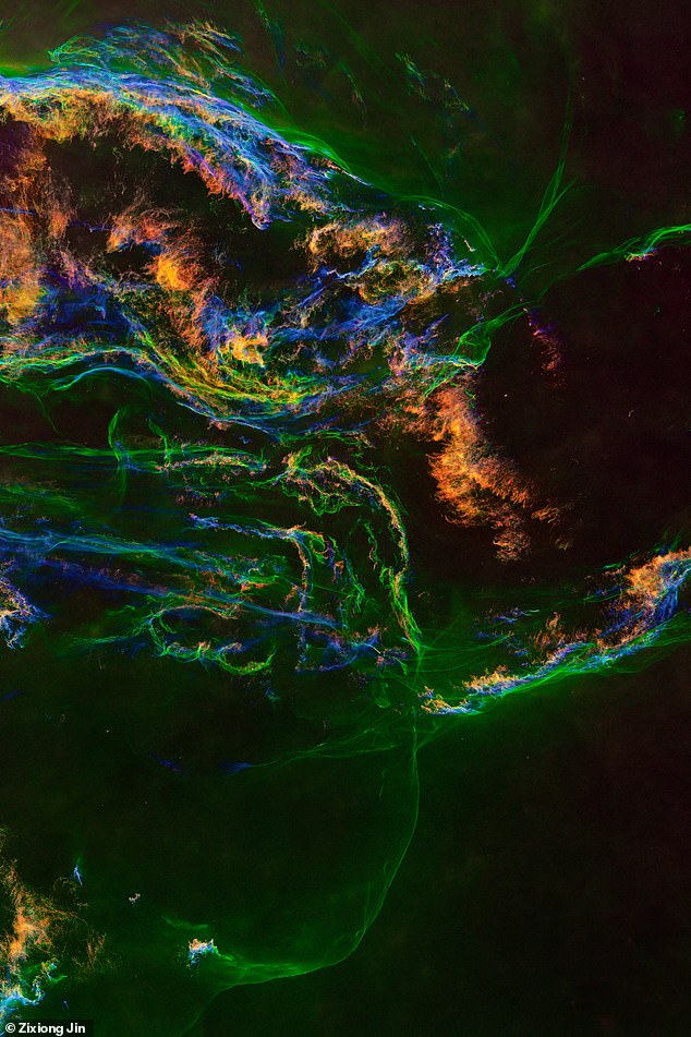 Stars and Nebulae runner-up Zixiong Jin from China. This image showcases the iconic NGC 6960, also known as the Veil Nebula