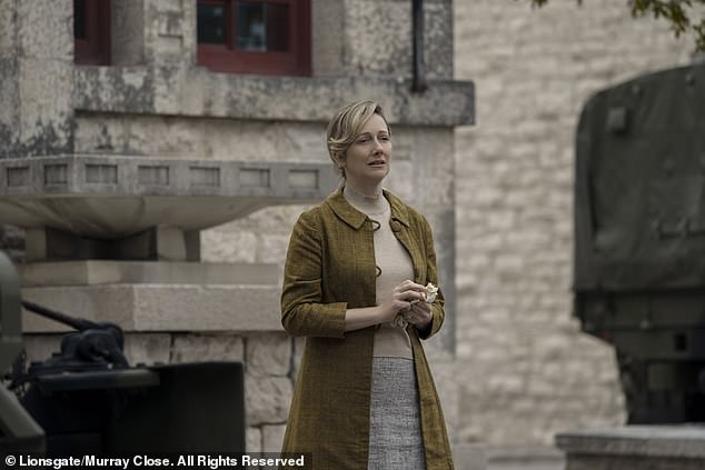Judy Greer who plays Ginny Garraty is pictured in a still from The Long Walk