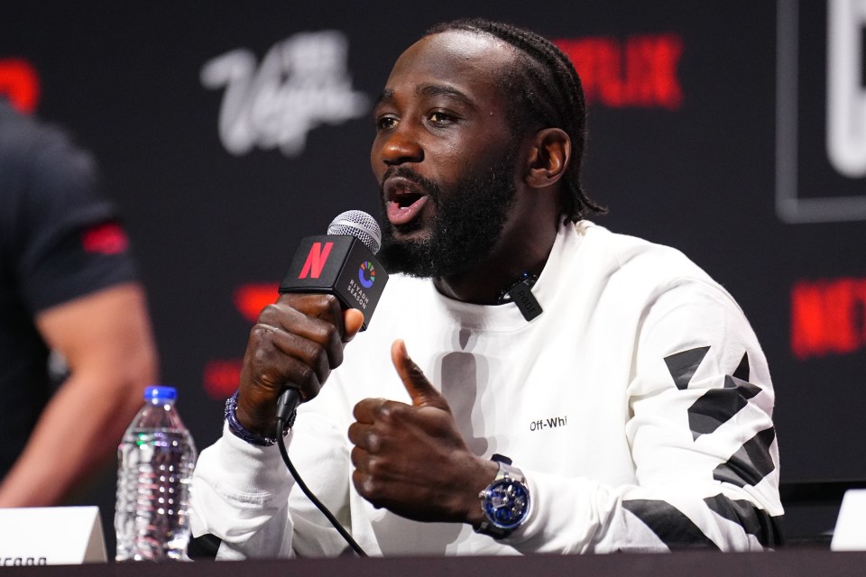Terence Crawford at a press conference.