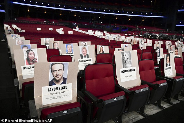 Sweeney will be sitting by nominees Jason Segel and Javier Bardem
