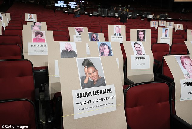 Jon Hamm, who will be presenting, won't be getting the front row treatment