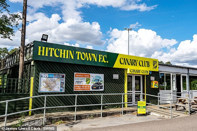 It remains unclear how the men came to be working in the area or for whom, as Hitchin FC (pictured) has denied they had employed the three men