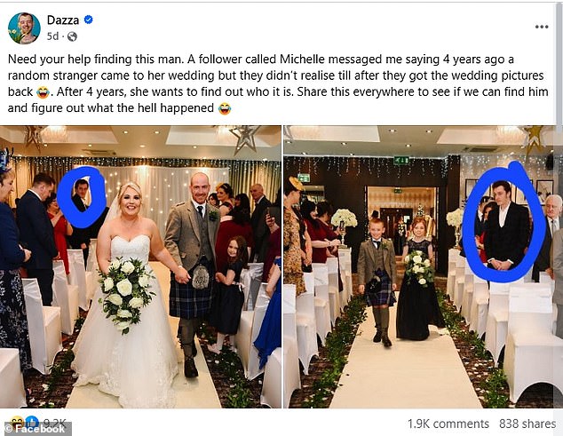 Michelle enlisted the help of Scottish content creator Dazza to track down the mystery guest