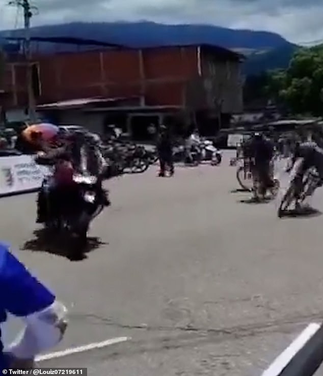 Some managed to dodge the chaos and continue to the finish. But others, including spectators, weren't so lucky, and were left sprawled out on the ground