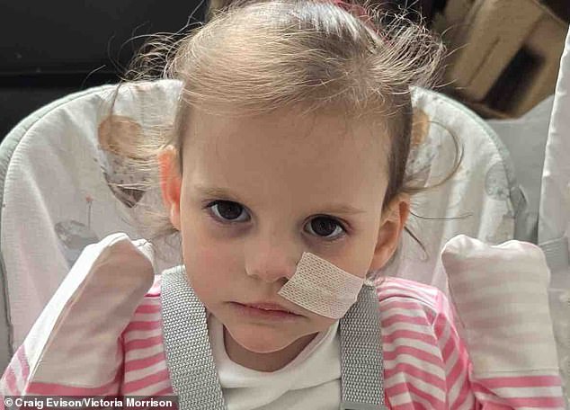 But they were told the near £100,000 donated to help Kyle - through kids' cancer charity Gold Geese - could not now be handed over to help their daughter (pictured)