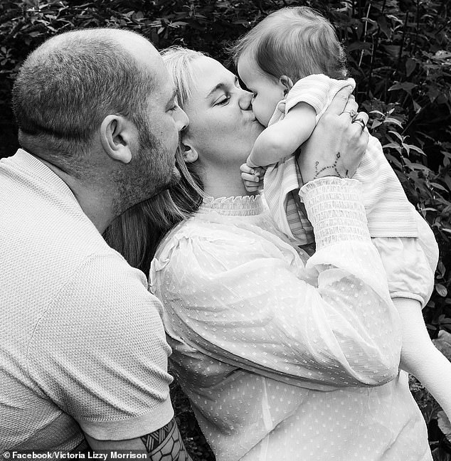 He left behind his heartbroken parents Craig Evison and Victoria Morrison (pictured), who went on to have a daughter, Ruby-Rose, in 2022