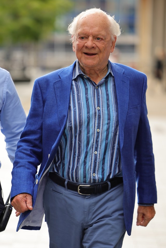 Sir David Jason leaving BBC Breakfast Studios.