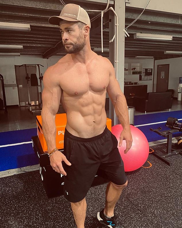 The star accompanies his bulking diet to a gruelling gym workout, with his double stunt Bobby Holland Hanton revealing Chris hits the gym even 'two or three times a day when he is preparing to play Thor'