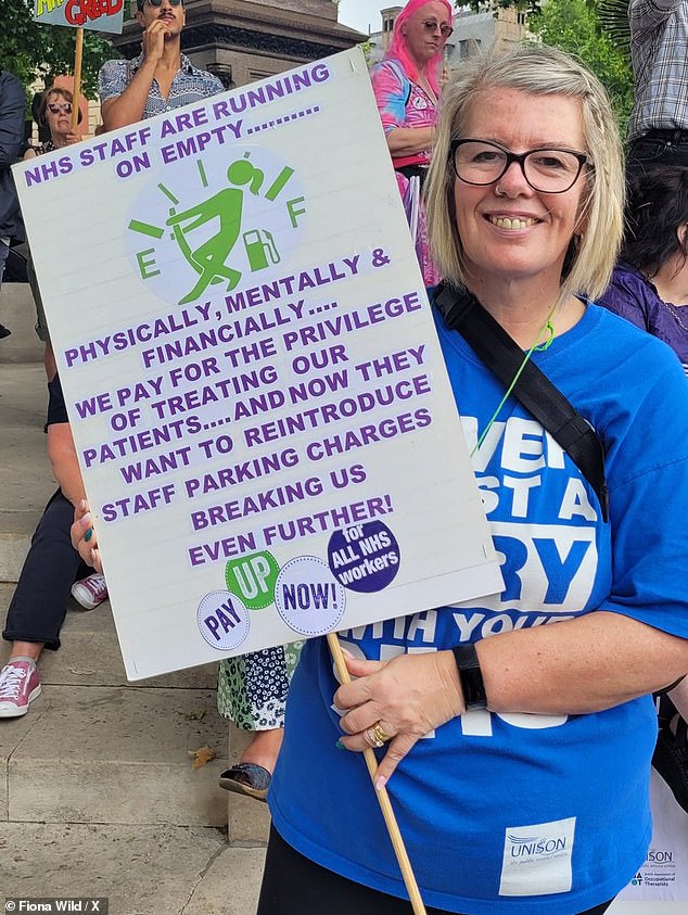 Ms Wild has shared several posts on social media of her on the picket lines with Unison