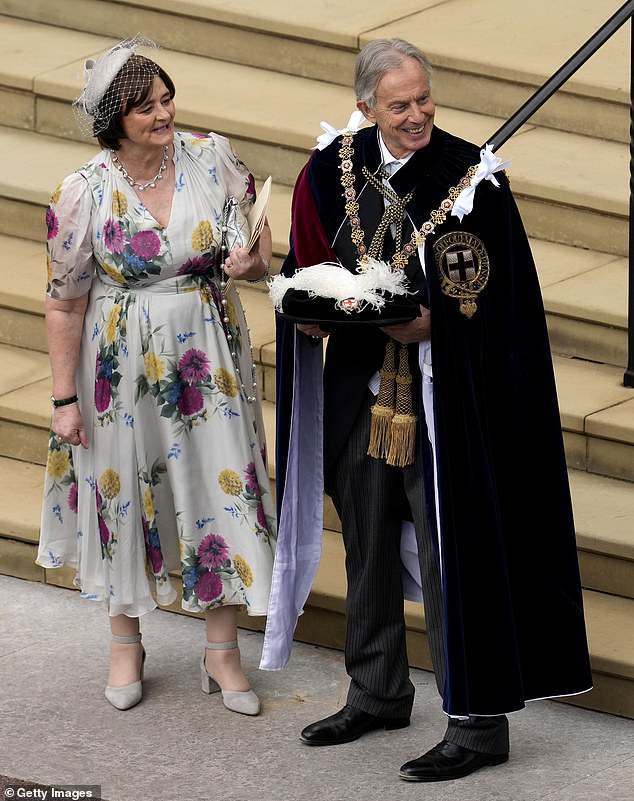 Sir Tony Blair is among those who attended the school in Scotland (pictured with Cherie in 2022)