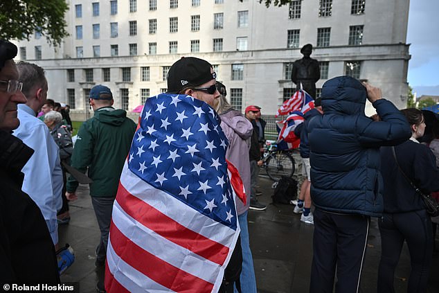 The vigil was organised by the British branch of the right-wing political organisation founded by Mr Kirk Turning Point UK