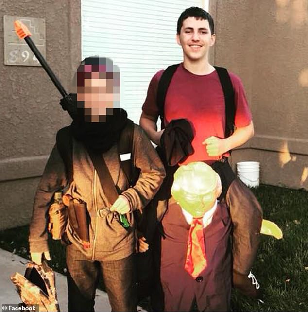 In one image from Robinson's mother's social media from 2017, he was seen wearing a Donald Trump costume for Halloween