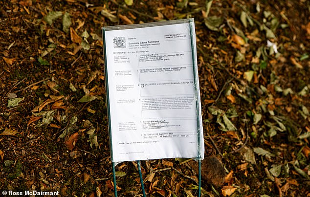 A copy of the court order delivered to camp