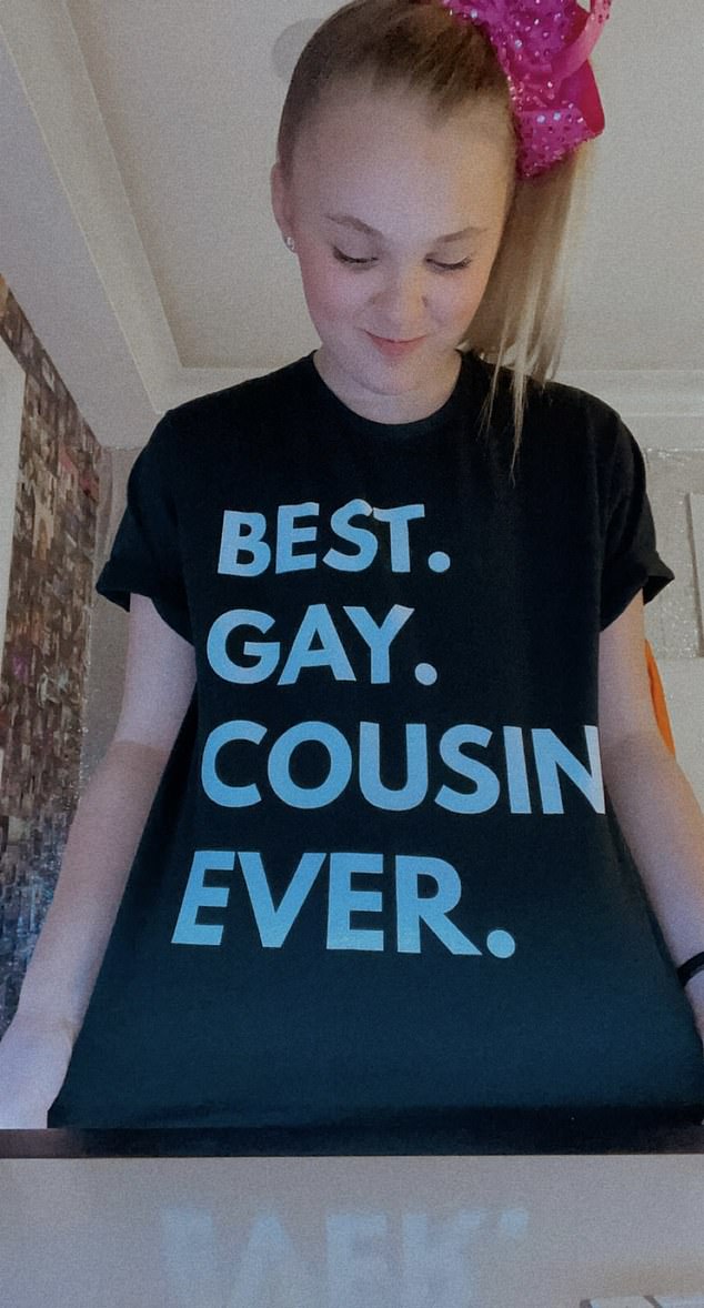 JoJo was something of a lesbian poster girl, having come out aged 17 by posting a photo to Instagram of her wearing a T-shirt that read: ‘Best Gay Cousin Ever’