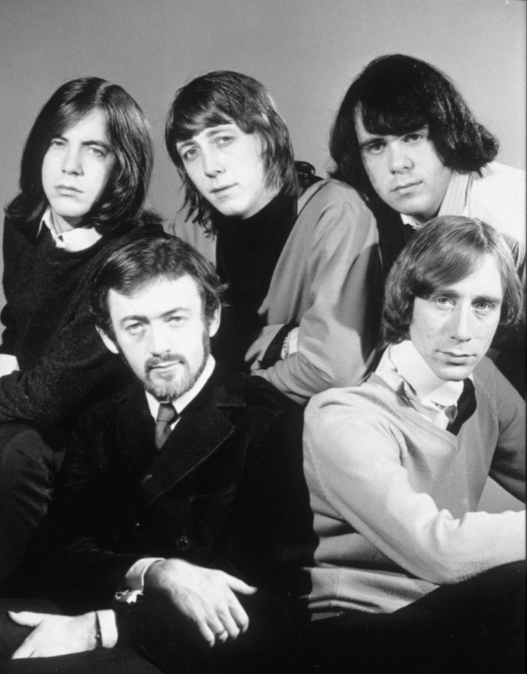 Black and white photo of The Pretty Things band.