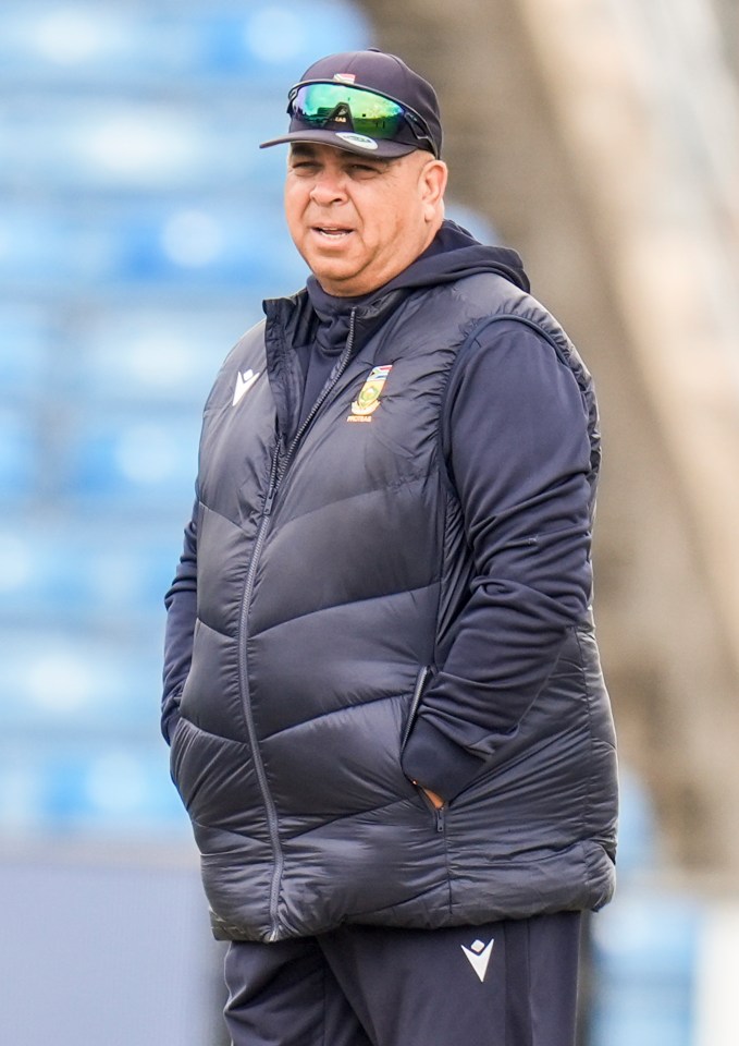 Shukri Conrad, South Africa cricket coach, at a nets session.