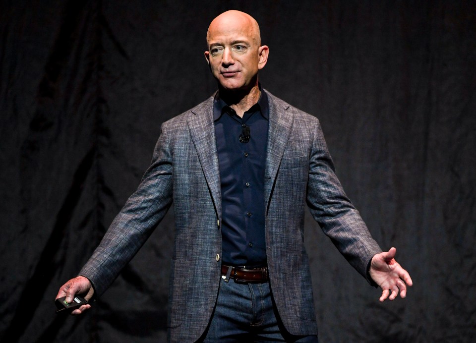 Jeff Bezos speaking at an event.