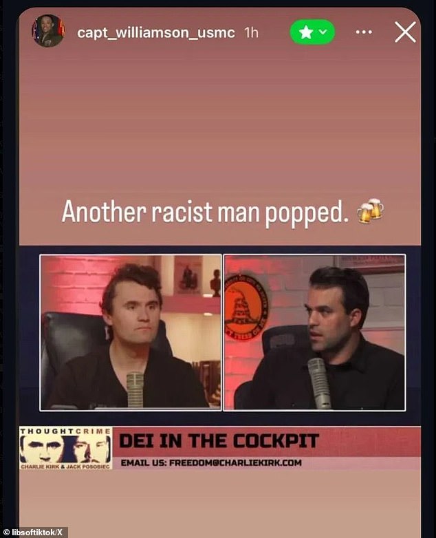 The post was brought to the attention of the LibsOfTikTok account, who asked: 'Hi @PeteHegseth, can you please fire this lunatic?'