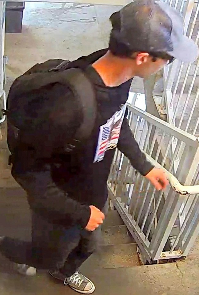 Surveillance image of person of interest in Charlie Kirk shooting.