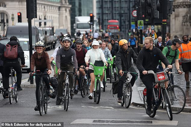 Collisions involving bicycles saw a 44 per cent spike this week after an RMT union walkout from Sunday evening to Friday morning