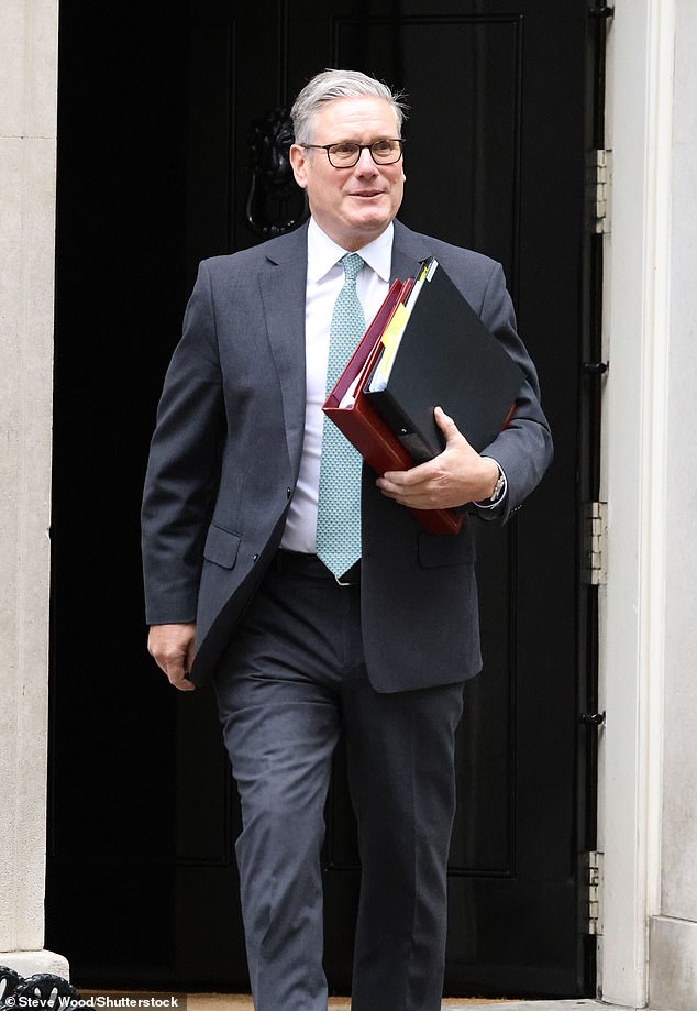 Sources say Burnham could be eyeing up a run against the Prime Minister Sir Keir Starmer (pictured)