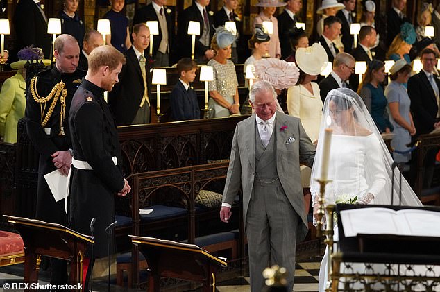 Royal biographer Ingrid Seward wrote in her book, My Mother and I: 'The Queen was not comfortable with the Prince of Wales standing in for Meghan's father'