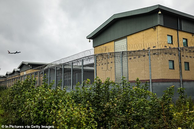 It comes after a row at Heathrow Immigration Removal Centre (pictured, file photo of one wing of it), where a hairdressing tutor, hospitality and floristry tutor, painting and decorating tutor and gym manager are among the 32 jobs currently available