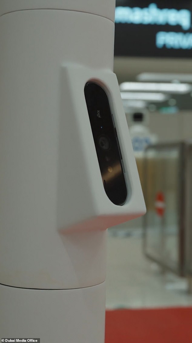 Dubai Airports has worked on the system (pictured) with government body General Directorate of Residency and Foreigners Affairs (GDFRA) in hopes of 'enhancing the traveller experience at Dubai International Airport'