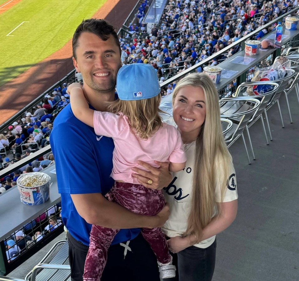 Family at a baseball game.