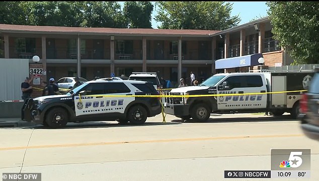 The killing sparked a huge police presence and saw the motel being cordoned off