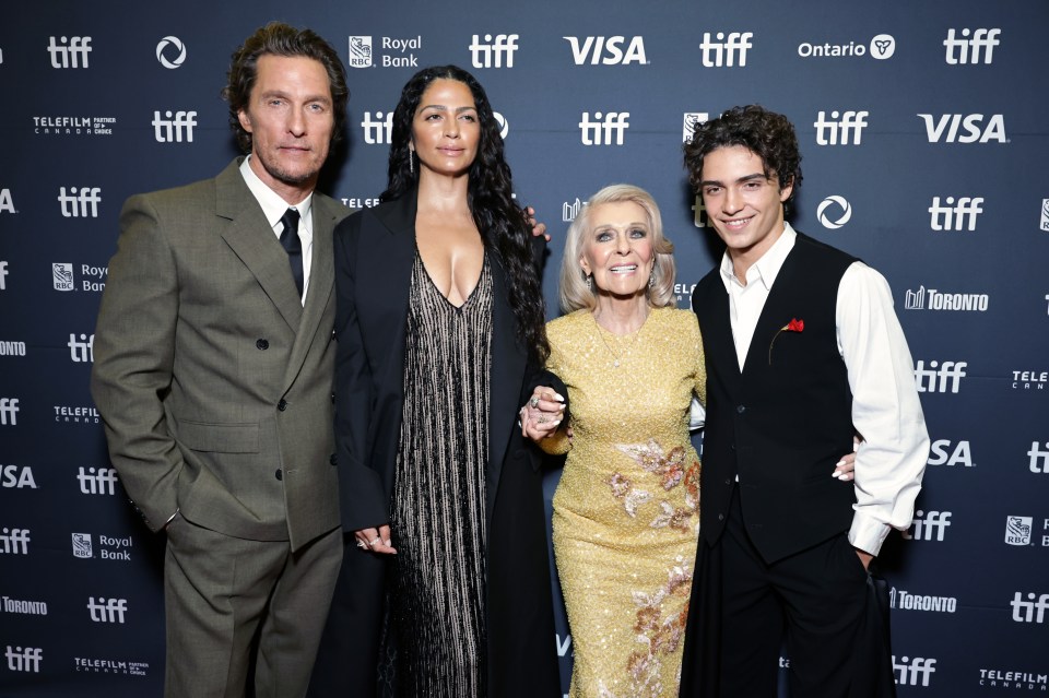 Matthew McConaughey, Camila Alves, Kay McConaughey, and Levi McConaughey at the Toronto International Film Festival.