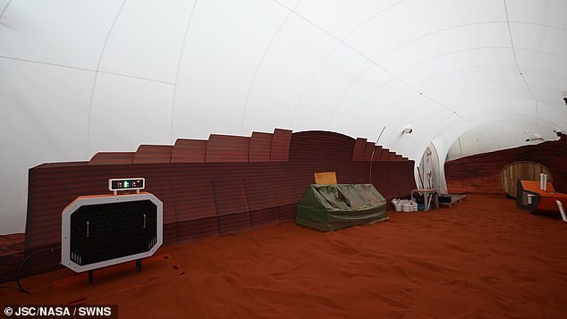 The first group of volunteers began their stay in the simulated habitat (pictured) in June 2023